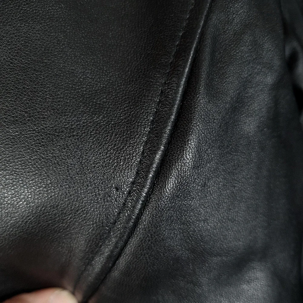 Hold'em Poker Jacket Mens 2XL Black Leather Full Zip Insulated Lined Motorcycle